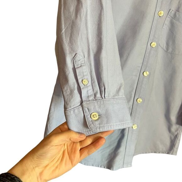 L.L. Bean light blue 100% cotton button down shirt - Picture 6 of 11
